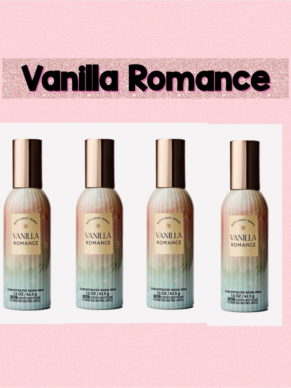 Bath And Body Works Vanilla Romance Concentrated Room Spray Bundle